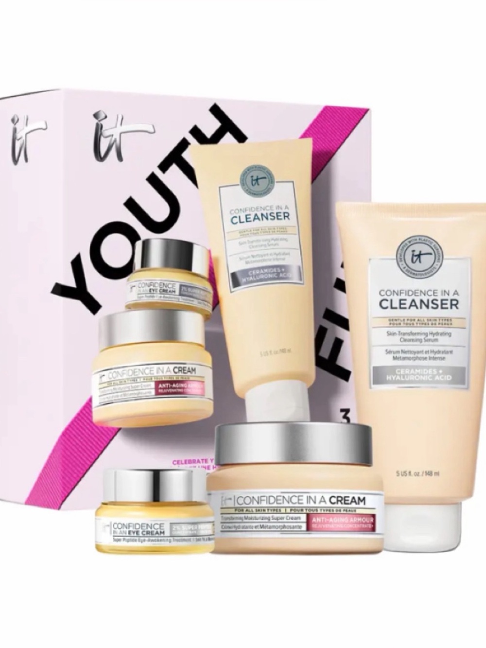 New in Box It Cosmetics Celebrate Youthful Hydration Anti-Aging Skincare Set